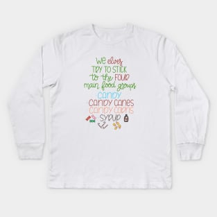 Elf Food Groups Kids Long Sleeve T-Shirt